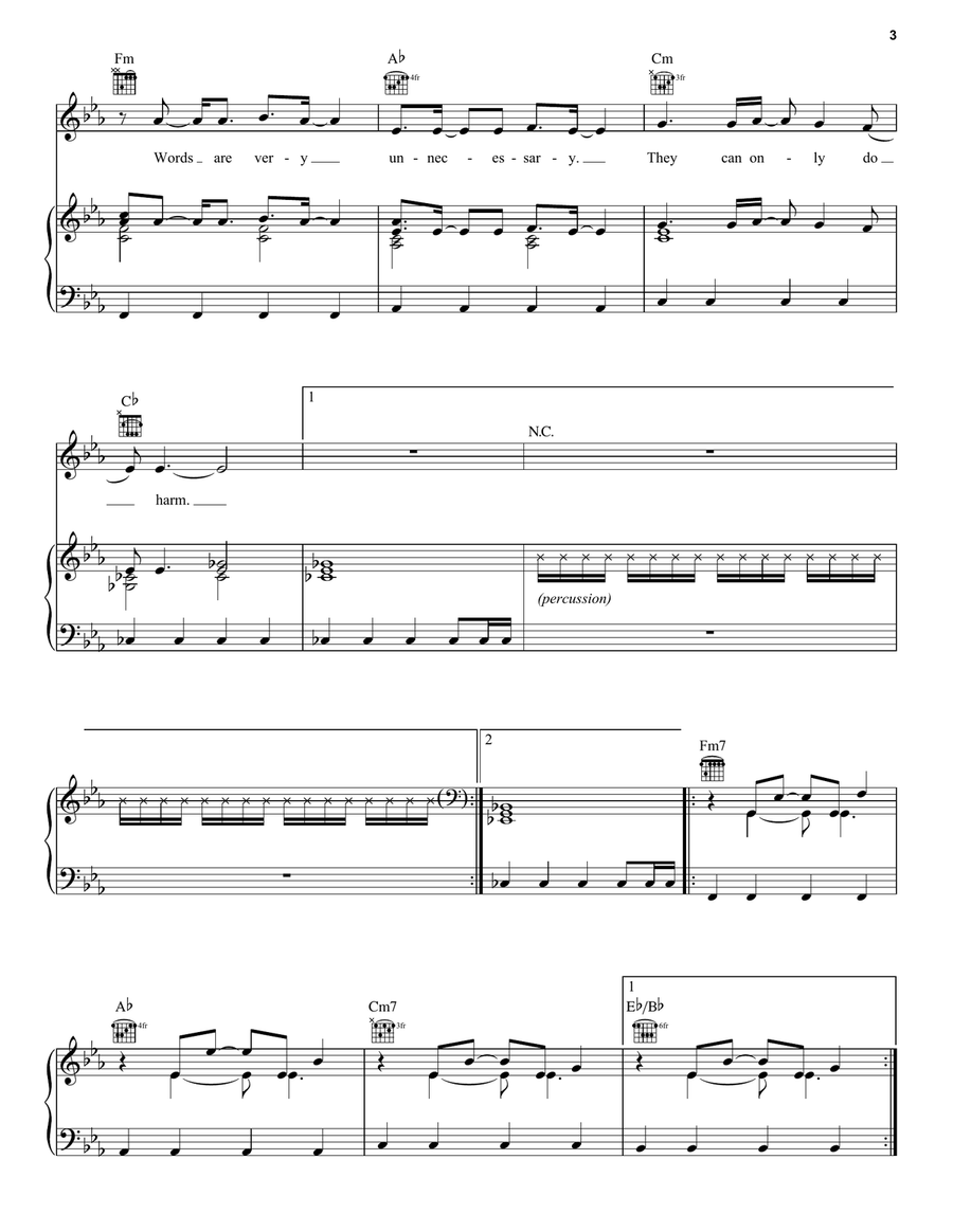 Enjoy The Silence Piano, Vocal, Guitar scores gallery preview page 3