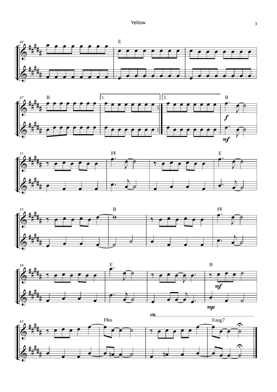 Yellow Woodwind Duet scores gallery preview page 3
