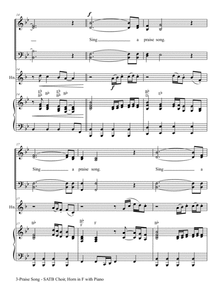PRAISE SONG (SATB Choir, Horn in F with Piano) image number null