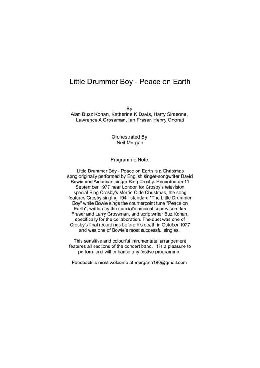 Little Drummer Boy/peace On Earth image number null