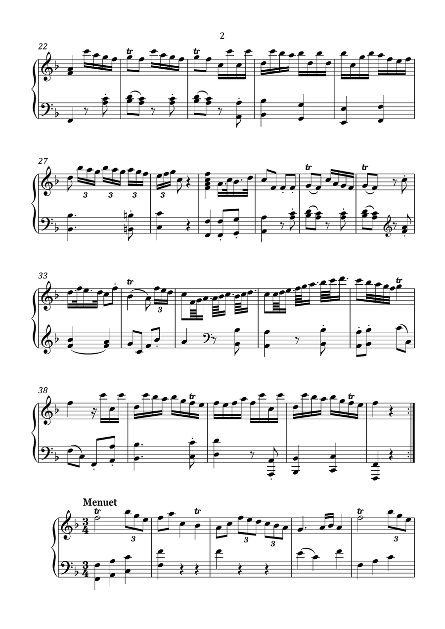 Haydn - Divertimento (Sonata no. 3) in F Major - Intermediate Piano Method scores gallery preview page 3