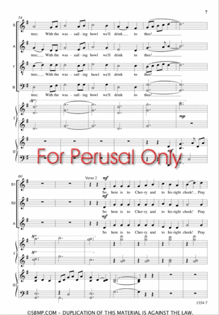 Gloucestershire Wassail - SATB Octavo 4-Part scores gallery preview page 6