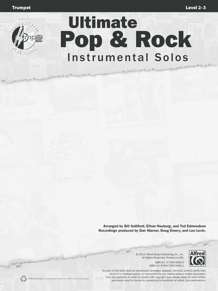Ultimate Pop & Rock Instrumental Solos by Various Trumpet Solo - Sheet Music