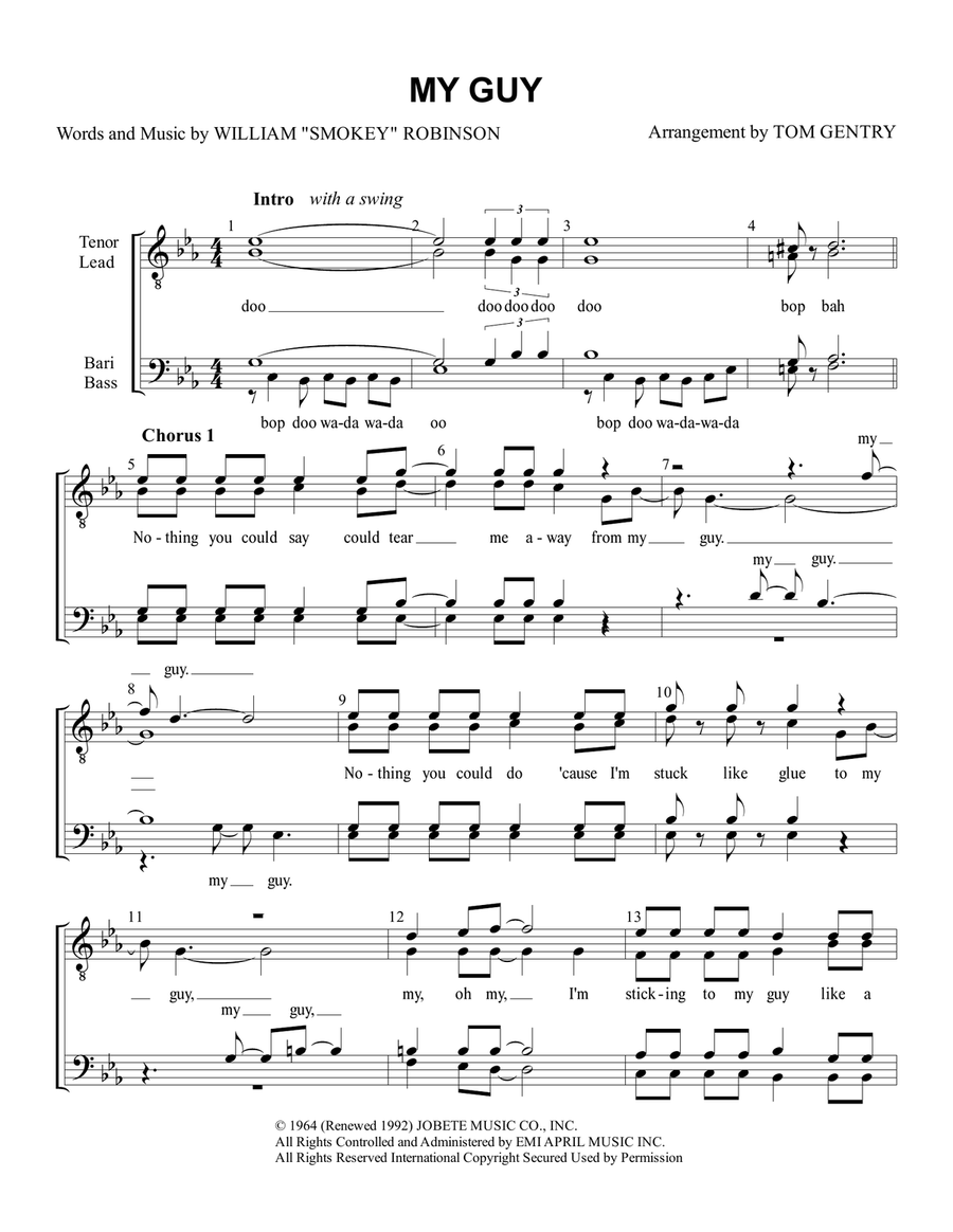 My Guy 4-Part scores gallery preview page 1