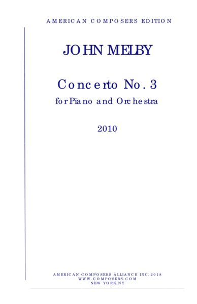 [Melby] Concerto No. 3 for Piano and Orchestra