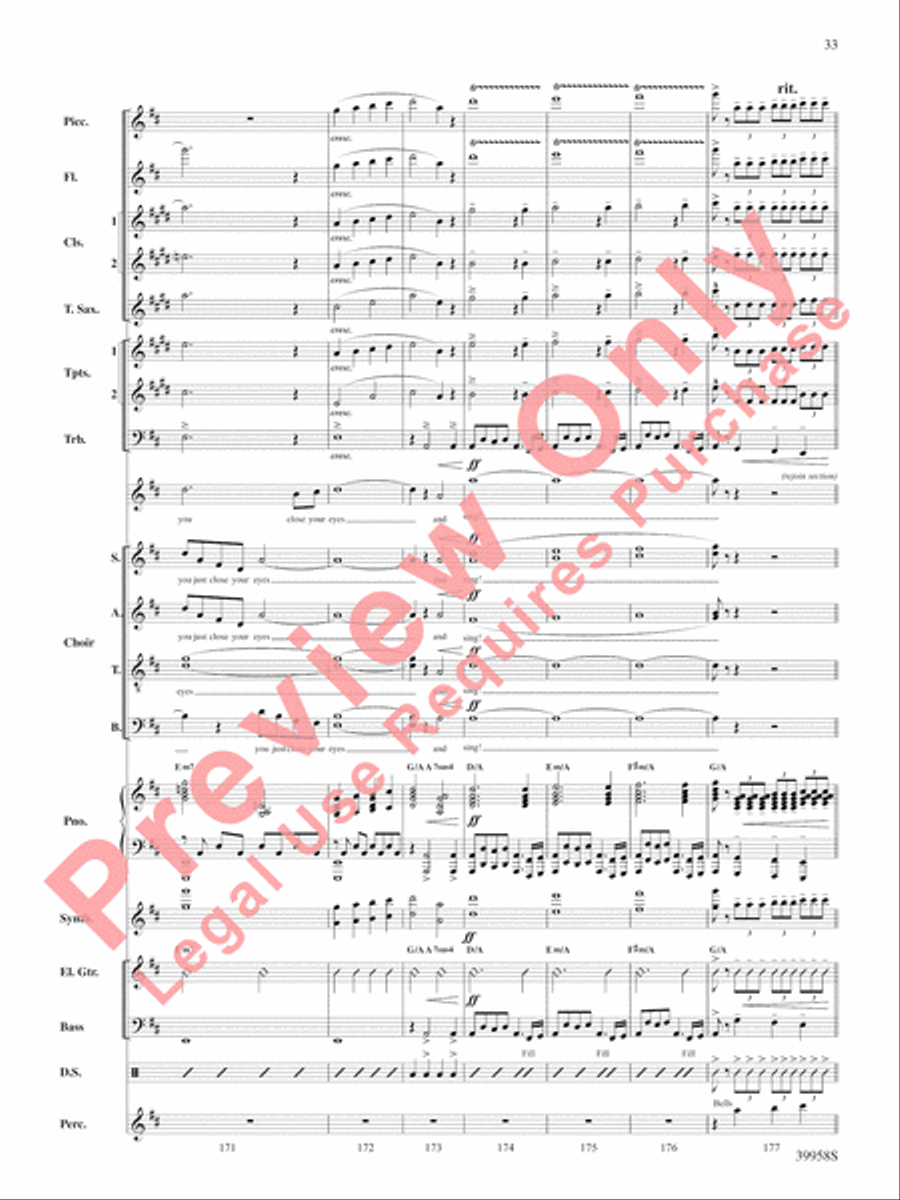 Elf: A Medley from the Broadway Musical Choir scores gallery preview page 34