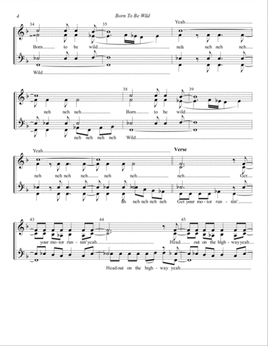 Born To Be Wild Born To Be Wild SSAA scores gallery preview page 4