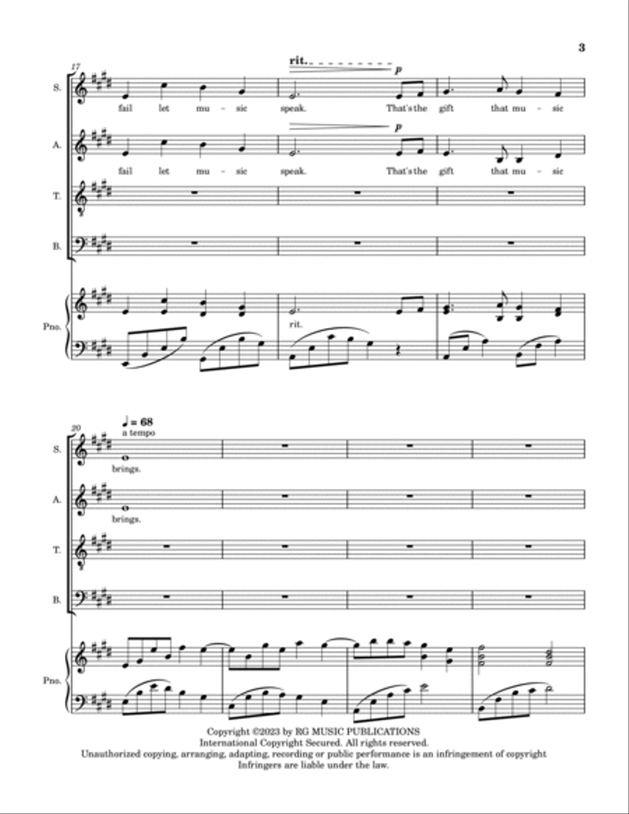 The Gift of Music 4-Part scores gallery preview page 3