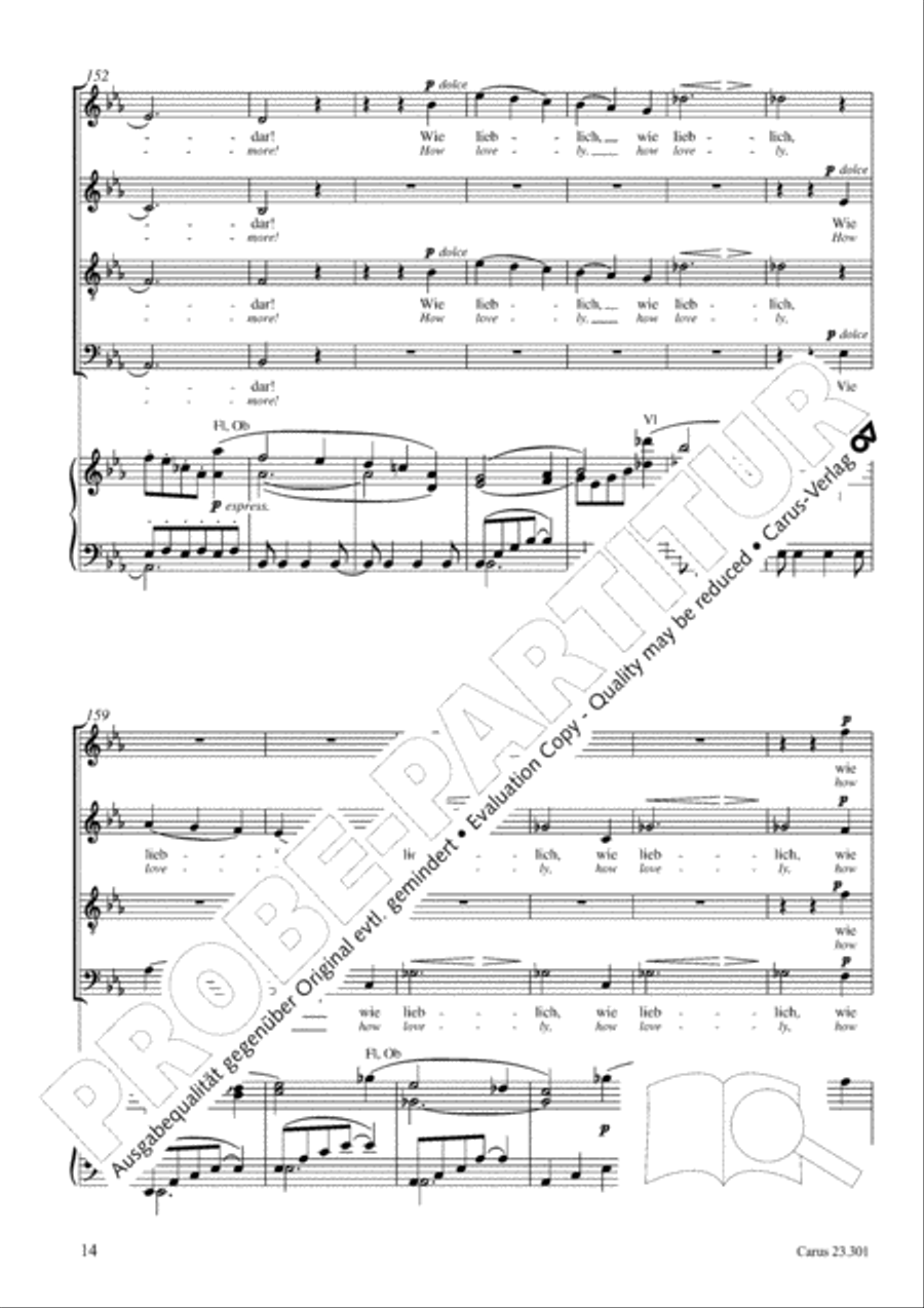 How beautiful is thy dwelling place (Wie lieblich sind deine Wohnungen) 4-Part scores gallery preview page 15