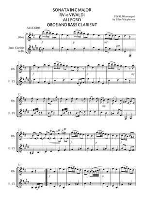 Book cover for Oboe and Bass Clarinet Duet - Vivaldi Allegro RV 48
