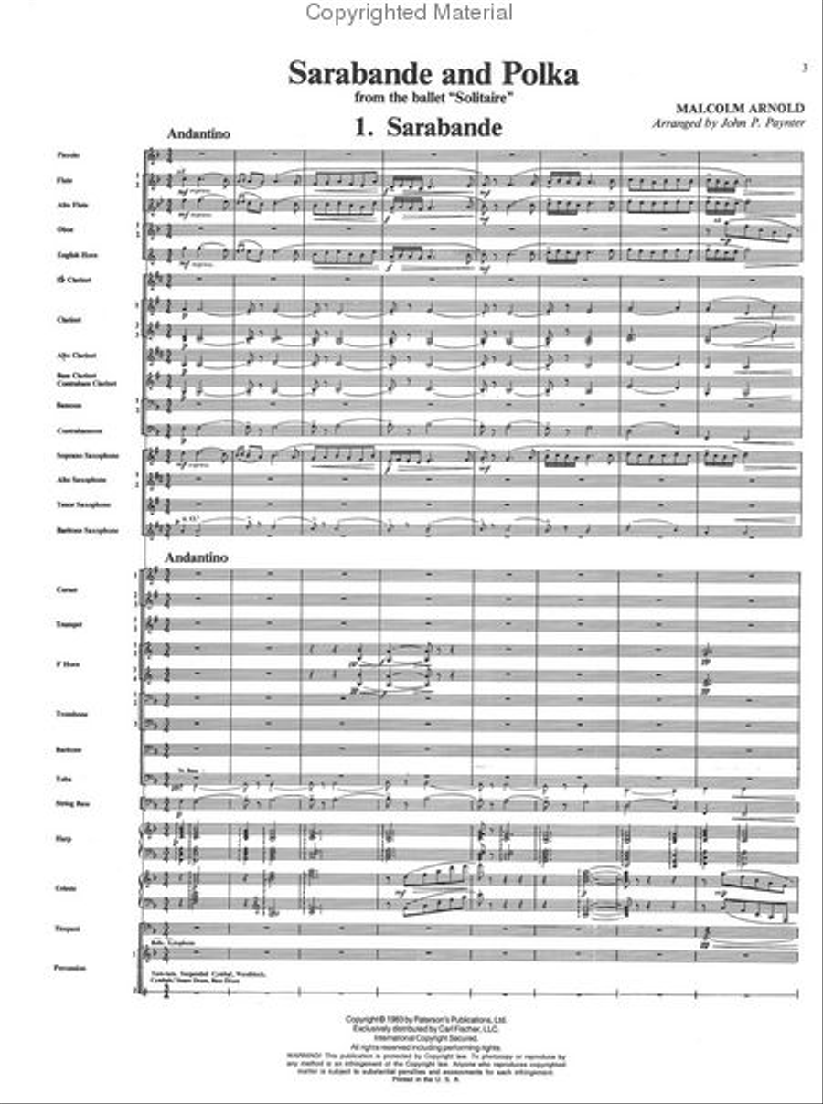 Sarabande And Polka Sarabande And Polka Concert Band scores gallery preview page 2