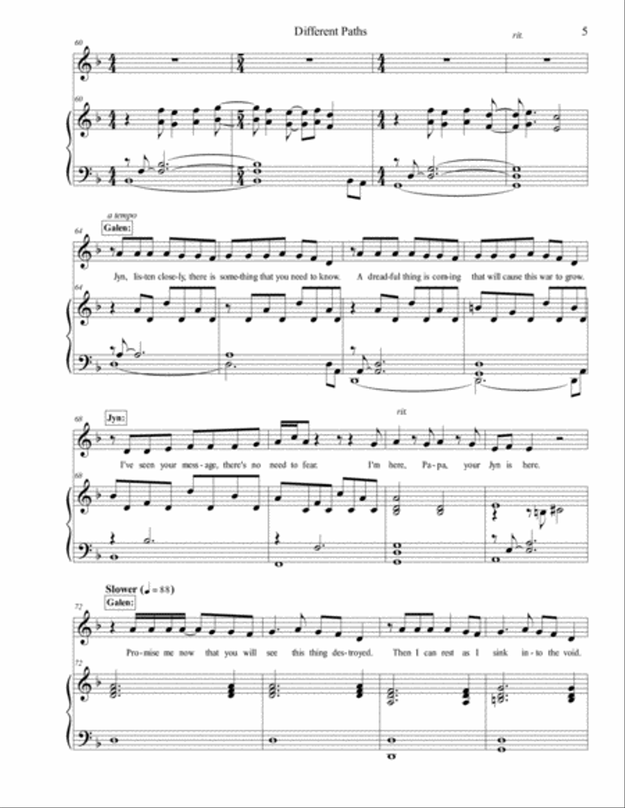 Different Paths - from Rogue One: A Star Wars Musical Voice scores gallery preview page 5