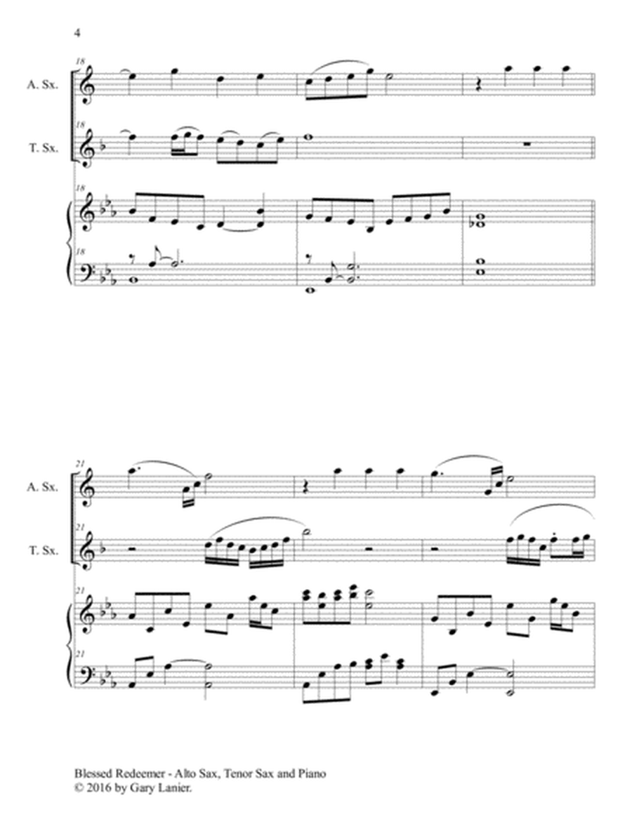3 FAVORITE HYMNS (Trio - Alto Sax, Tenor Sax & Piano with Score/Parts) image number null