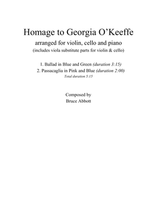 Homage to Georgia O'Keeffe (arr. for Violin, Cello & Piano - includes substitute parts for Viola)
