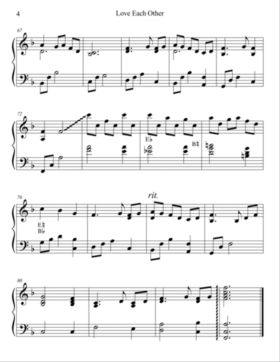 Love Each Other (Instrumental Parts) Unison Choir scores gallery preview page 6