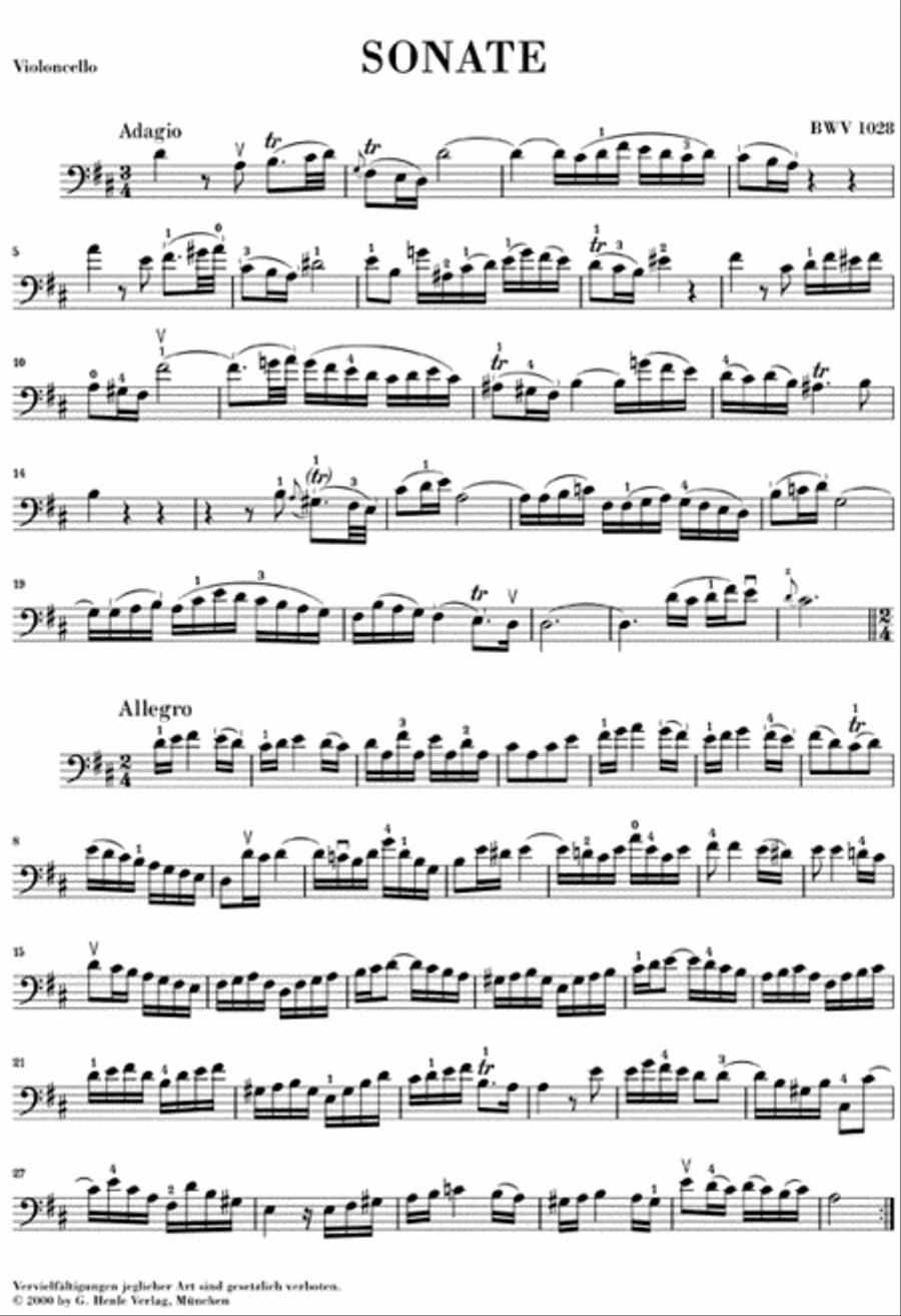 Sonatas for Viola da Gamba and Harpsichord BWV 1027-1029 (Version for Violoncello and Harpsichord) Viola scores gallery preview page 4