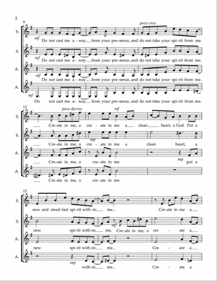 Create in Me a Clean Heart SSAA scores gallery preview page 3
