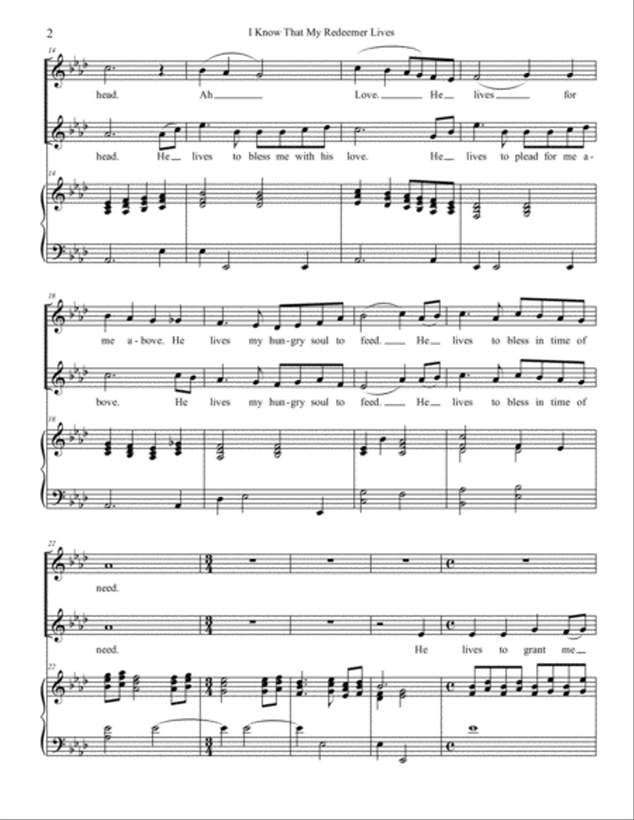 I Know that My Redeemer Lives - Duet Vocal Duet scores gallery preview page 3