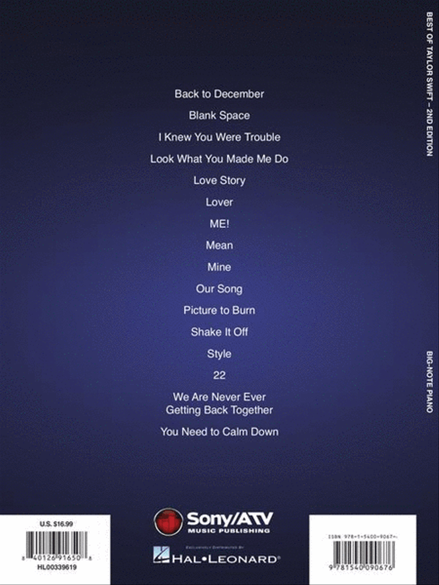 Best of Taylor Swift – 2nd Edition Easy Piano scores gallery preview page 8