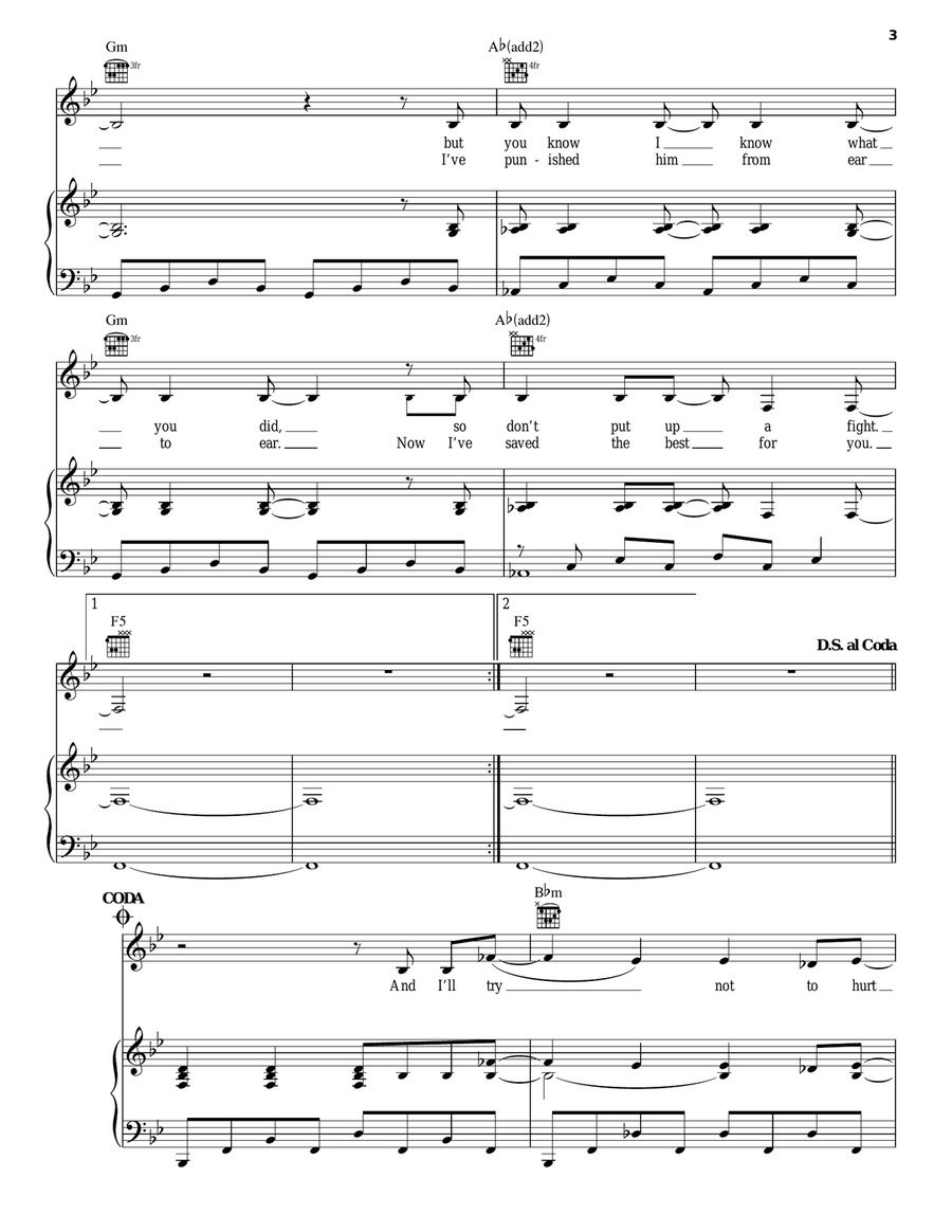 Miriam Miriam Piano, Vocal, Guitar scores gallery preview page 3