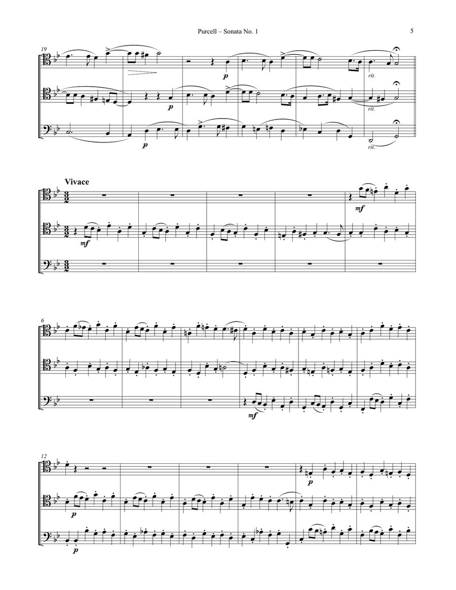 Sonatas 1-6 for Three Trombones Volume 1 Trombone Trio scores gallery preview page 5