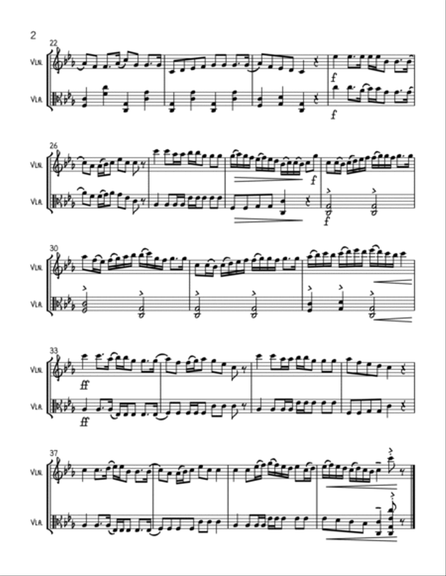 The Wellerman Sea Shanty - Violin & Viola Duet String Duet scores gallery preview page 2