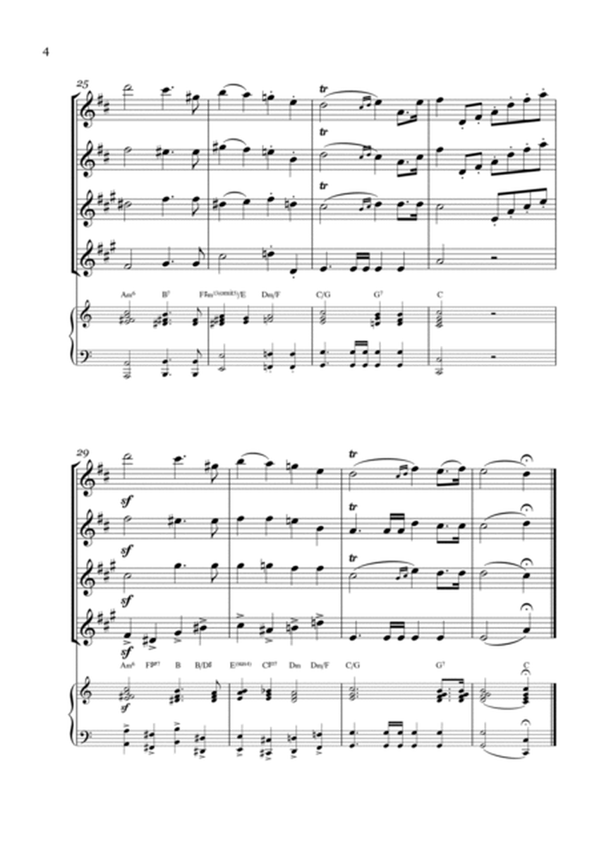 Wedding March - For Saxophone Quartet (SSAA) and Piano - With Chords image number null