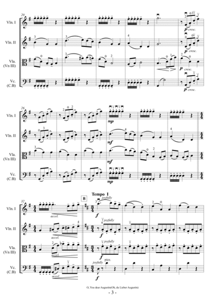 O You dear Augustin(O du Lieber Augustin) (For String Quartet) image number null