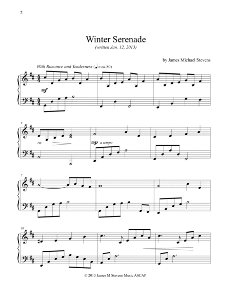 Winter Serenade... Come Home Piano Solo scores gallery preview page 4