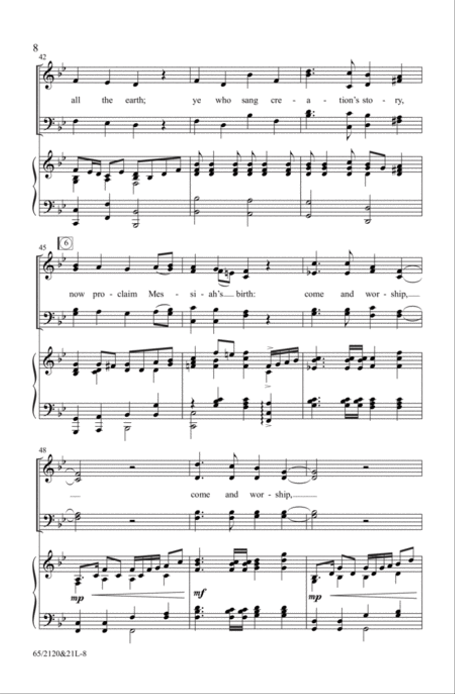 A New and Glorious Morn! 4-Part scores gallery preview page 8