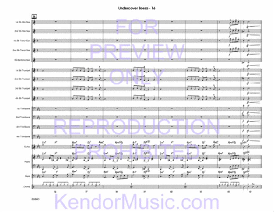 Undercover Bossa (Full Score) Jazz Ensemble scores gallery preview page 17