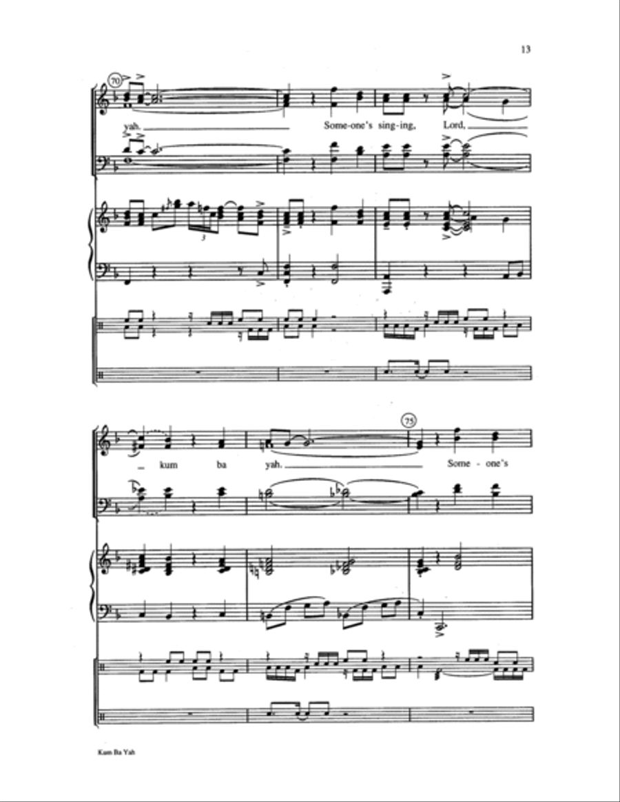Kum Ba Yah Choir scores gallery preview page 13