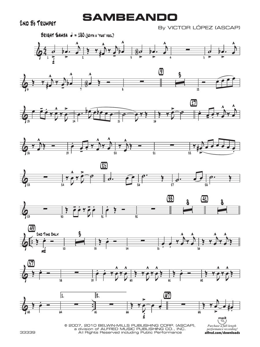 Sambeando: 2nd B-flat Trumpet