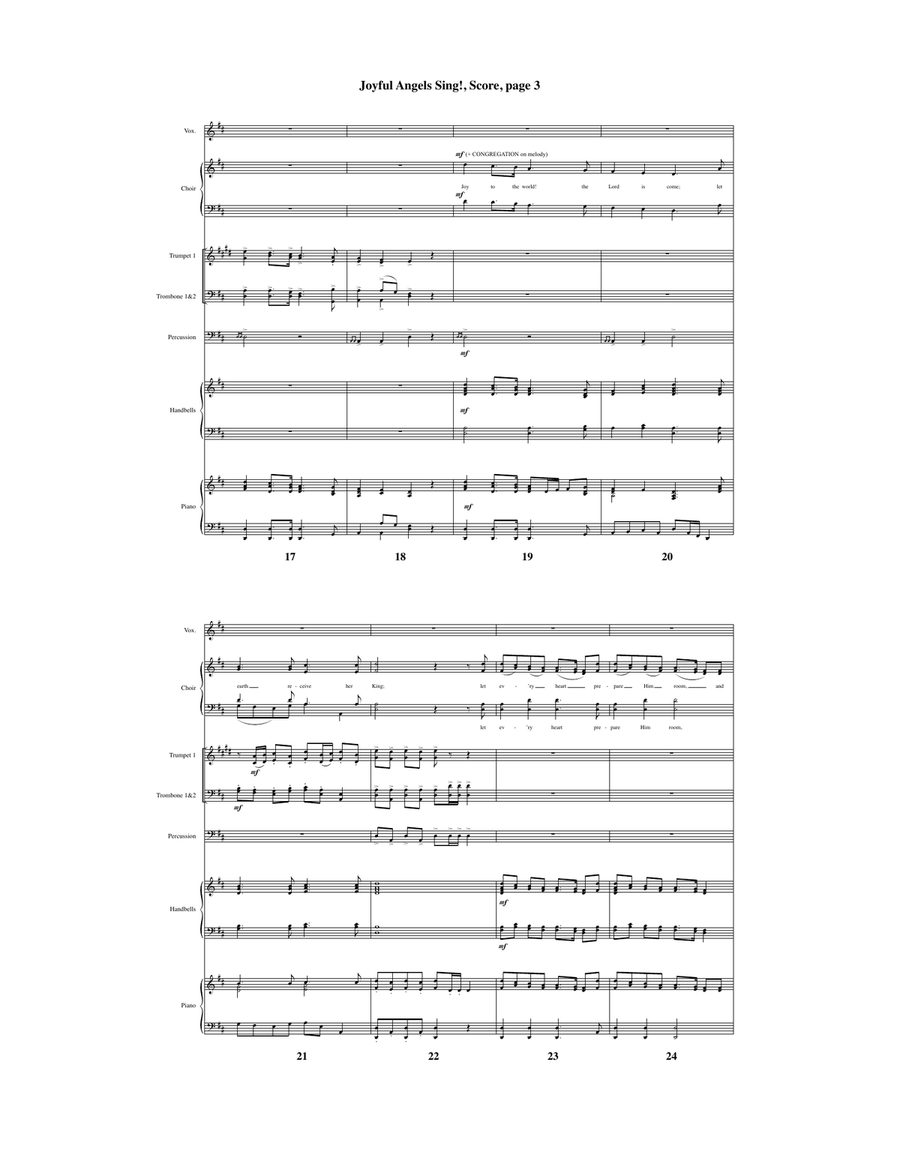 Joyful Angels Sing! - Downloadable Instrumental Ensemble Score and Parts 4-Part scores gallery preview page 4