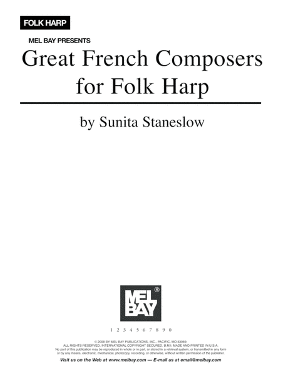 Great French Composers for Folk Harp Pedal Harp scores gallery preview page 2