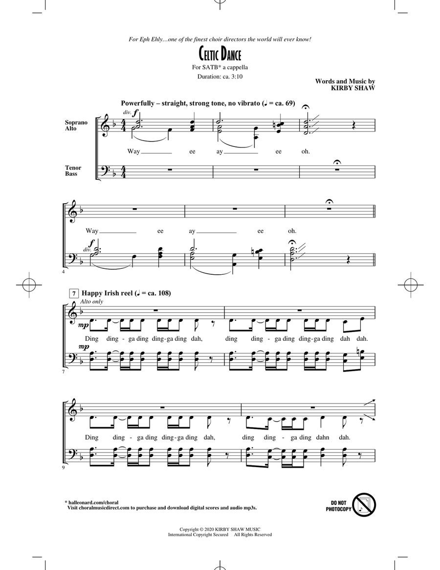 Celtic Dance Celtic Dance 4-Part scores gallery preview page 1