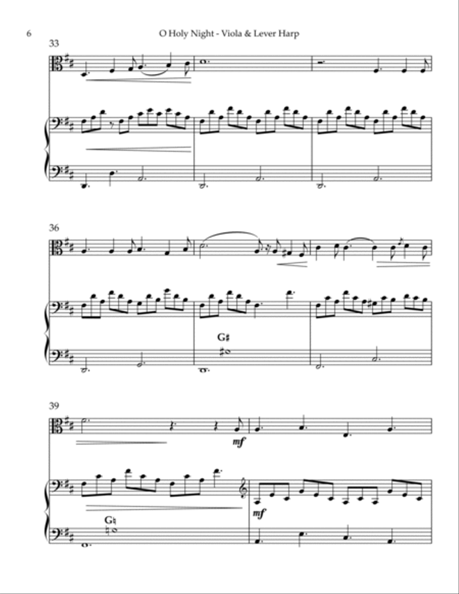 O Holy Night, Duet for Viola & Lever Harp