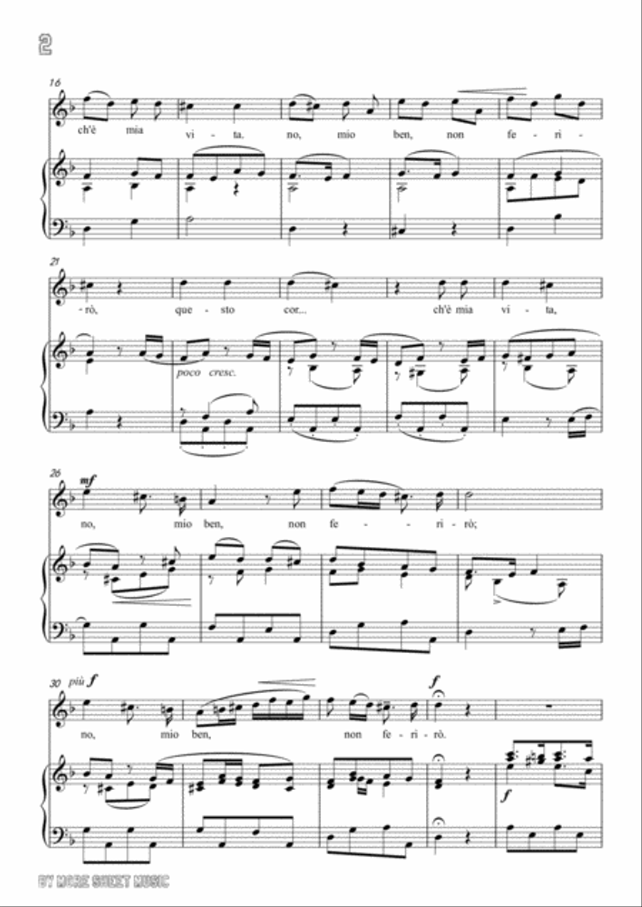Magni-Quel bel core in D Major,for Voice and Piano Voice Solo scores gallery preview page 4