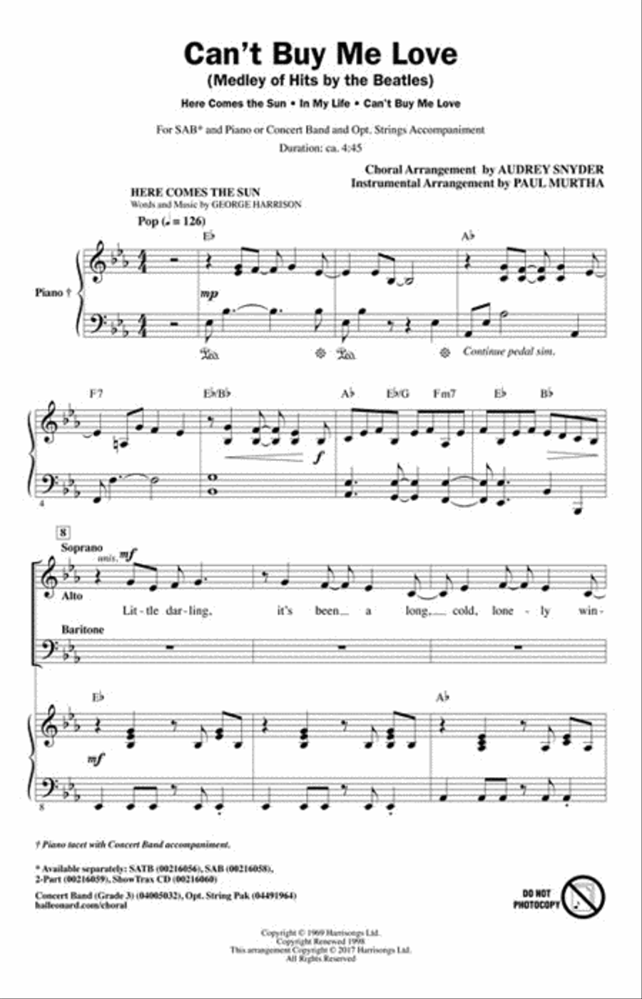 Can't Buy Me Love Can't Buy Me Love 3-Part scores gallery preview page 2