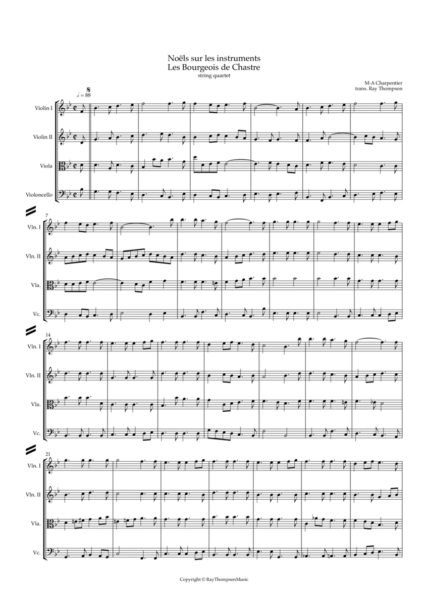 Charpentier: Noëls sur les instruments H534: Les Bourgeois de Chastre - string quartet image number null