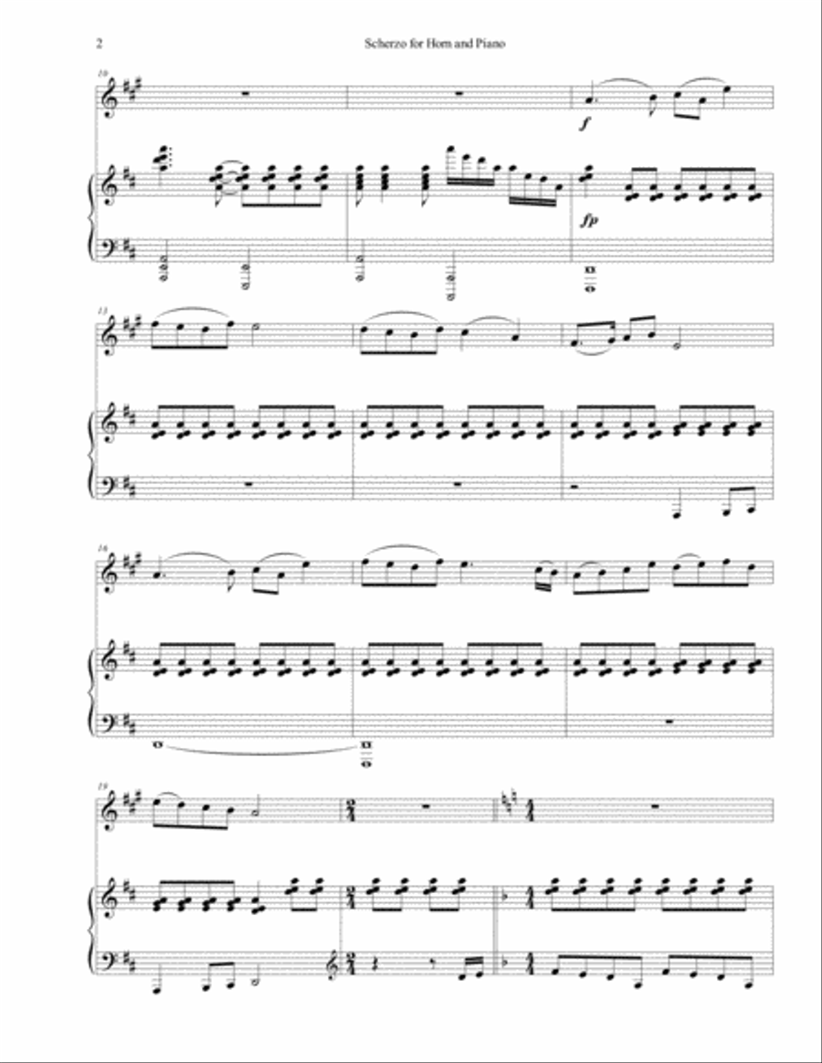 Scherzo for Horn and Piano Horn scores gallery preview page 2