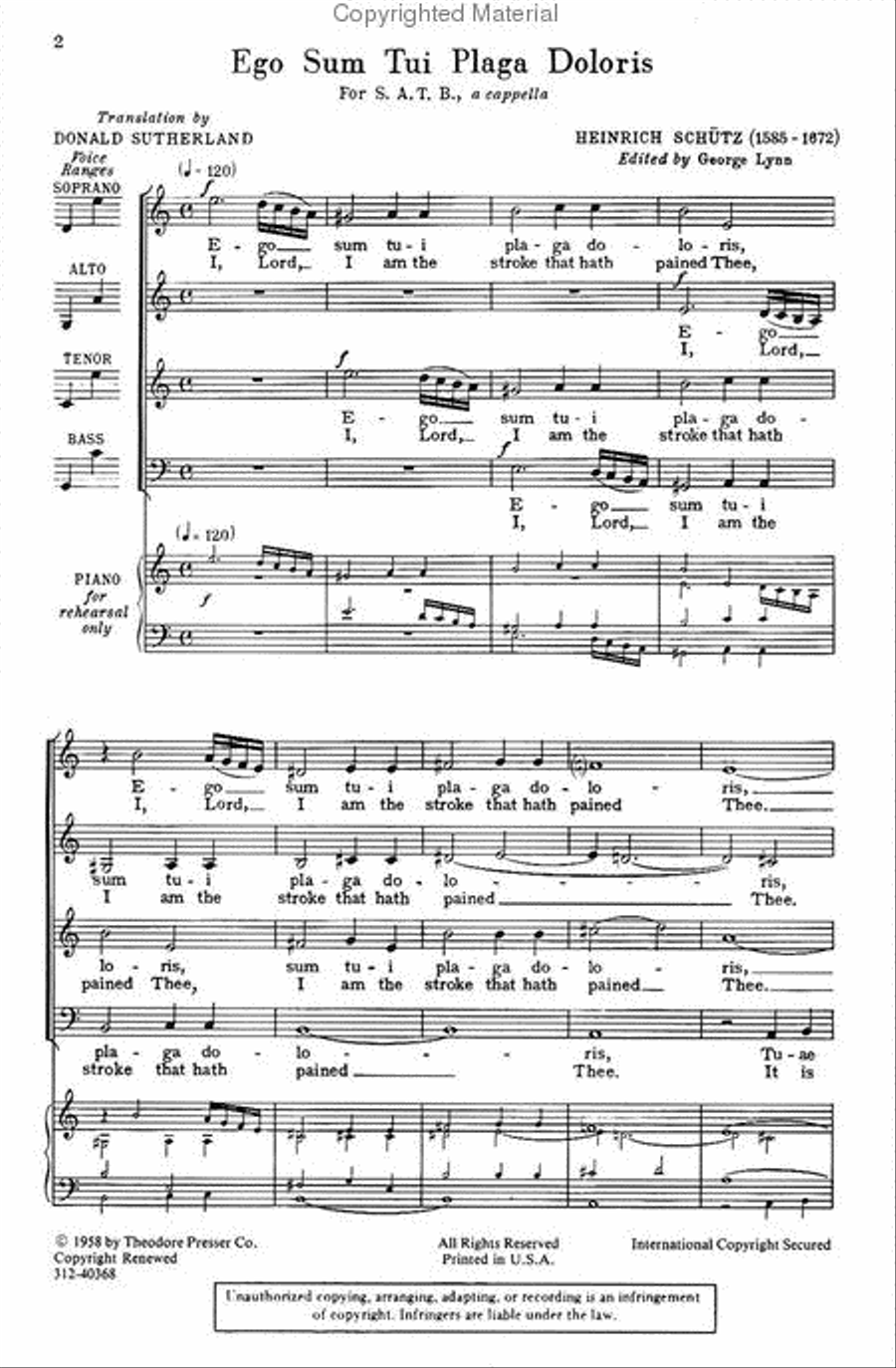 Ego sum tui plaga doloris 4-Part scores gallery preview page 2