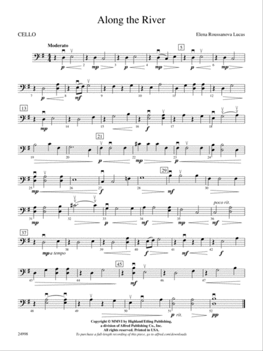 Along the River: Cello String Orchestra scores gallery preview page 1