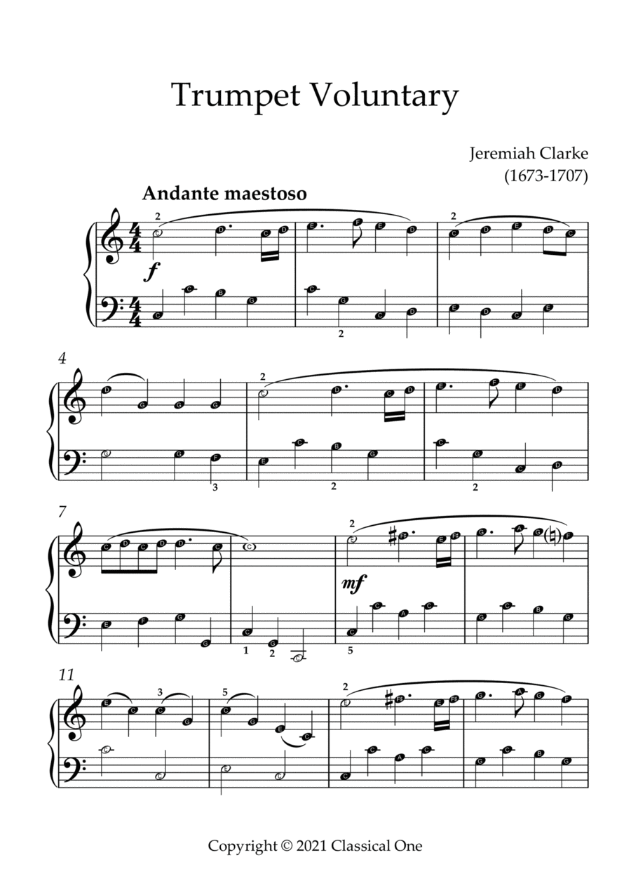 Trumpet shop voluntary piano