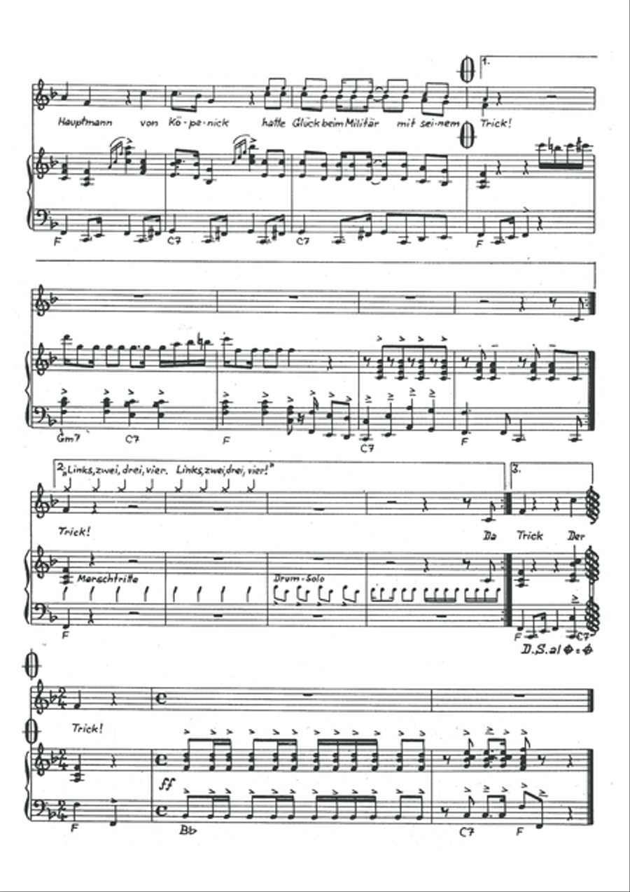 Der Hauptmann von Kopenick Piano, Vocal scores gallery preview page 4
