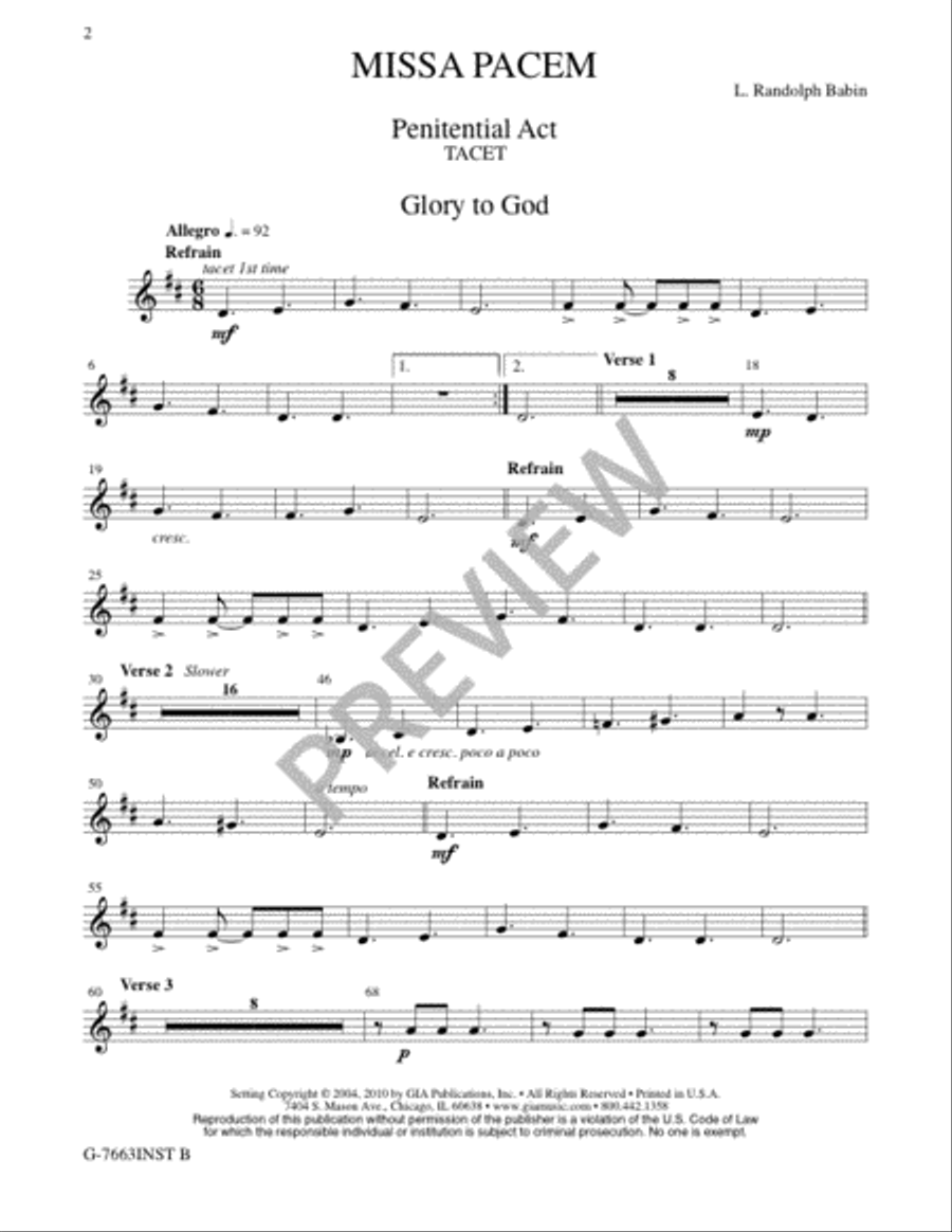 Missa Pacem - Brass Quintet edition 3-Octaves scores gallery preview page 15