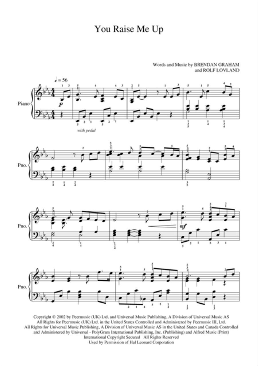 You Raise Me Up Piano Solo scores gallery preview page 3