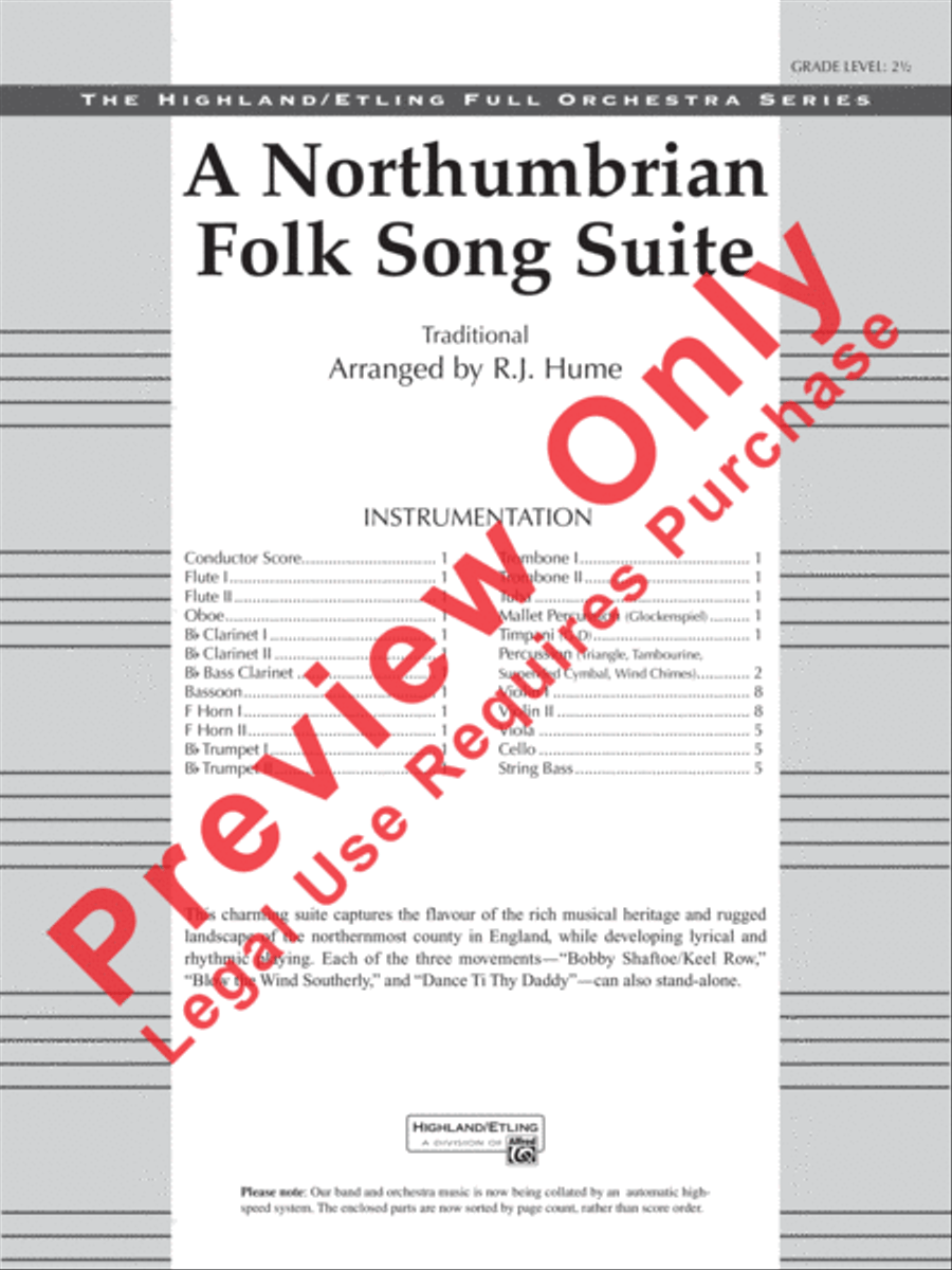 A Northumbrian Folk Song Suite Full Orchestra scores gallery preview page 2