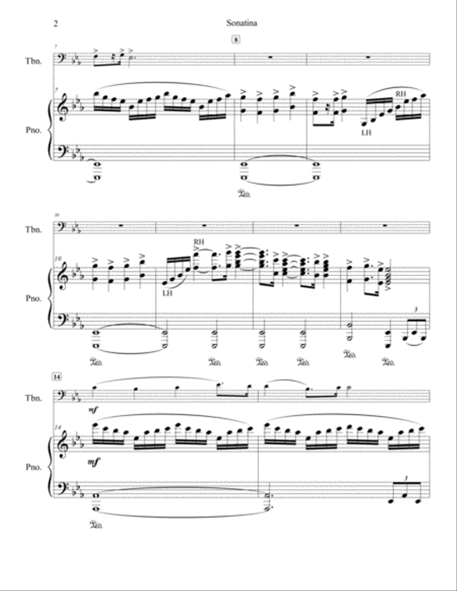 Sonatina for Trombone and Piano Piano scores gallery preview page 2