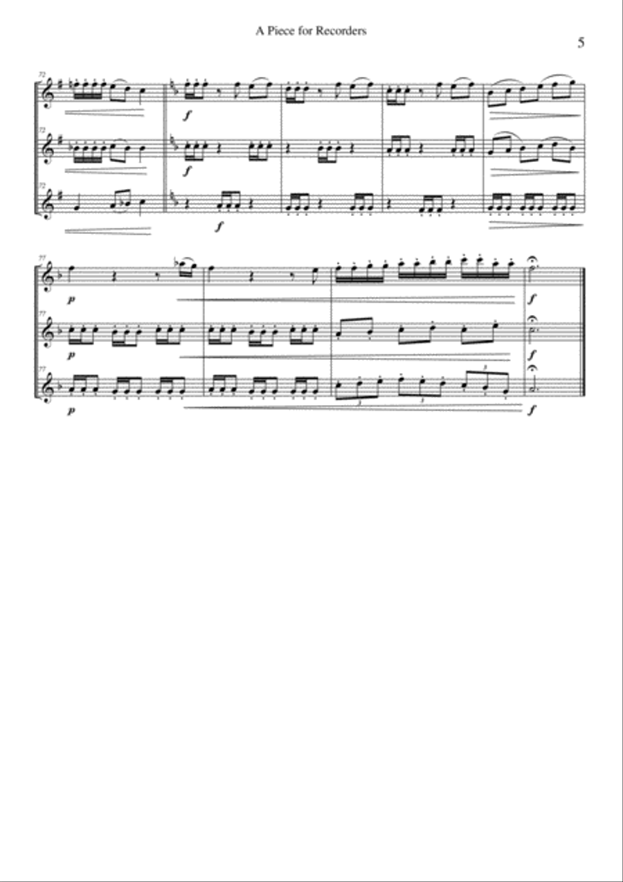 A Piece for Recorders A Piece for Recorders Recorder scores gallery preview page 5